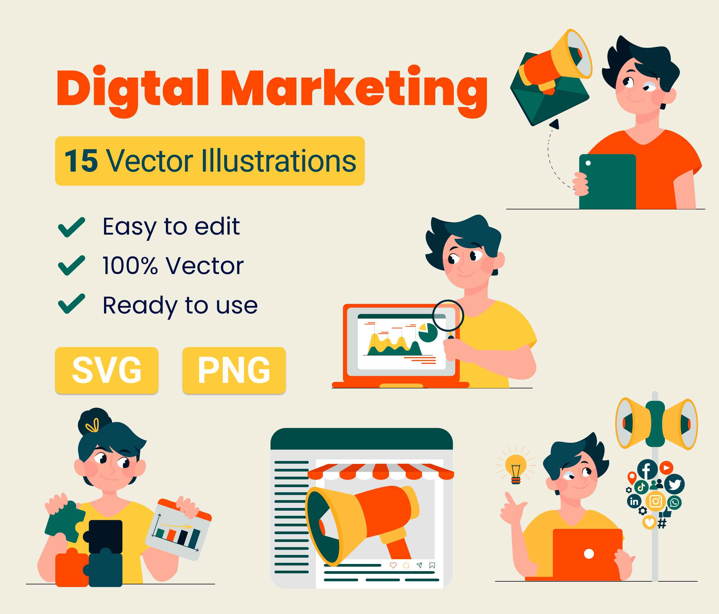 Digital marketing Illustration